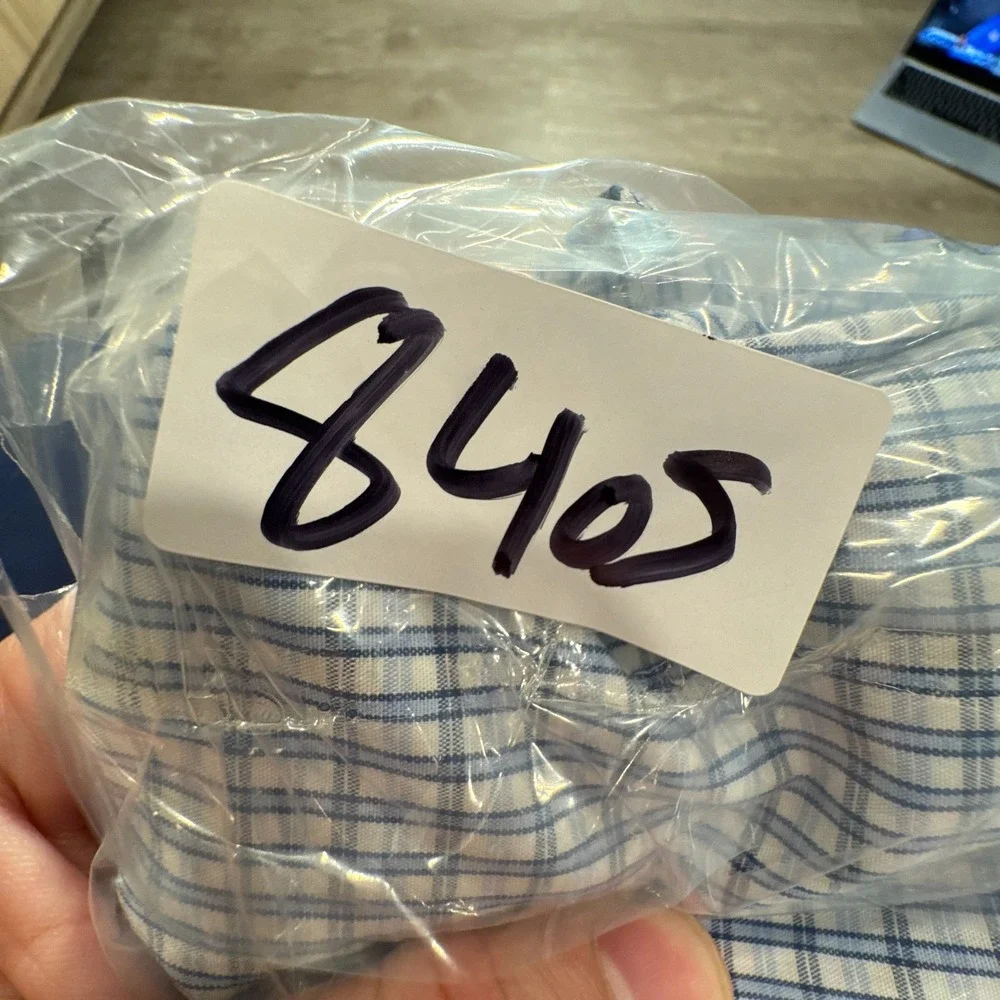 Banana‎ Republic Shirt Mens M Blue Cotton Non-Iron Classic Fit Check Business